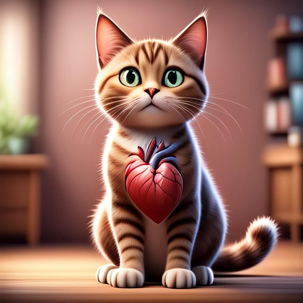 Katze mit Herz